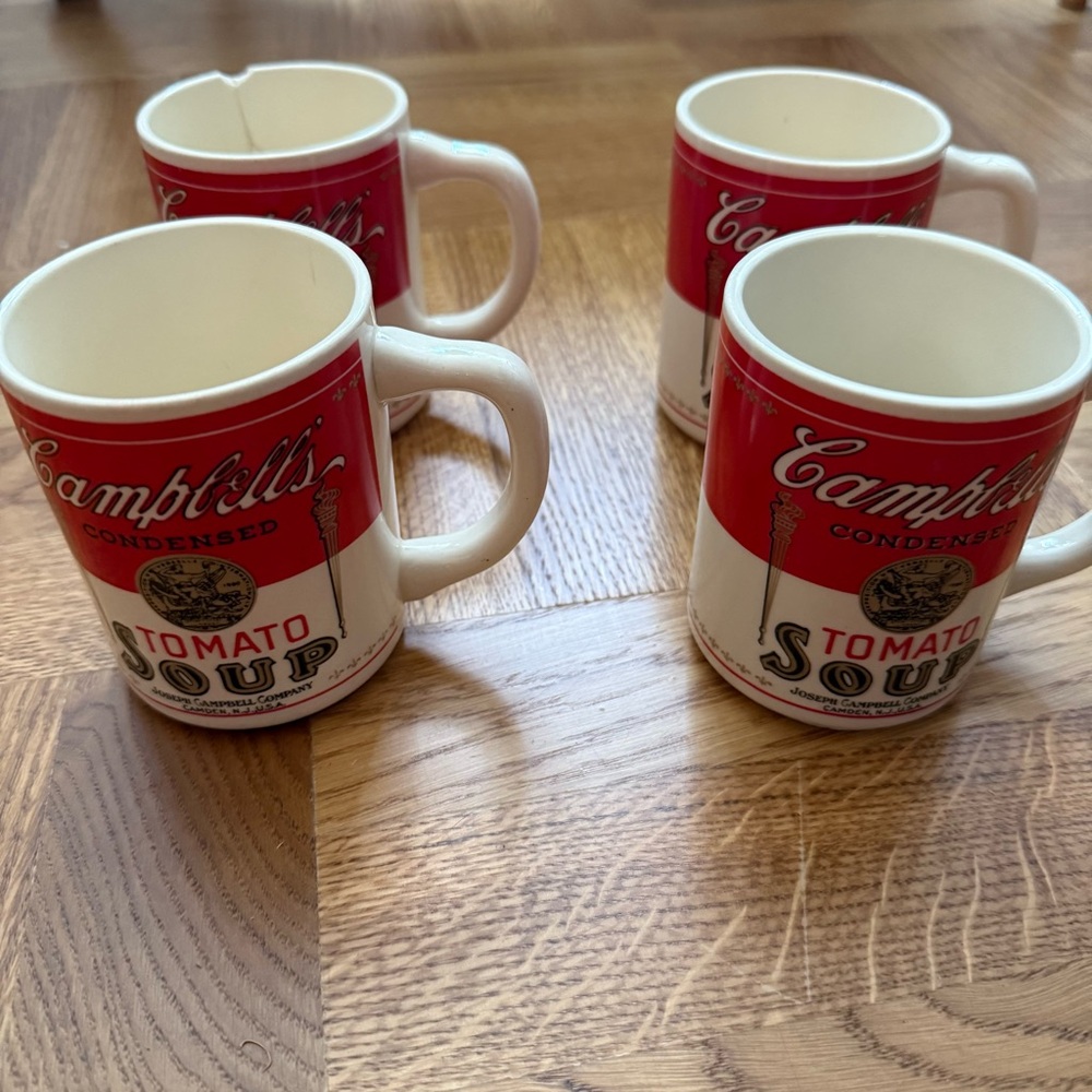 Set of 4 Campbell's Condensed Tomato Soup Mugs/Cups